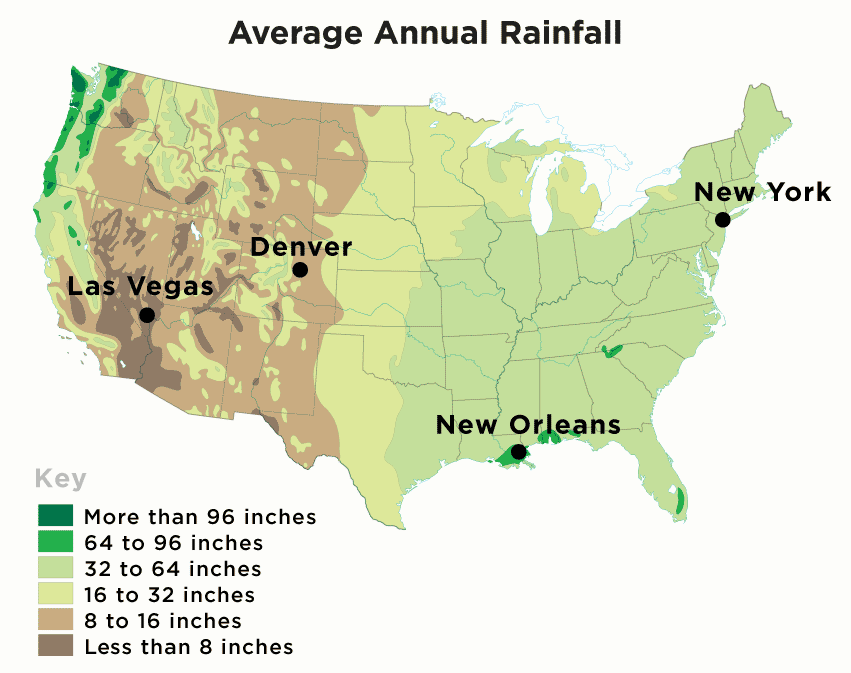 Average Annual Rainfall in the U.S. | TV411